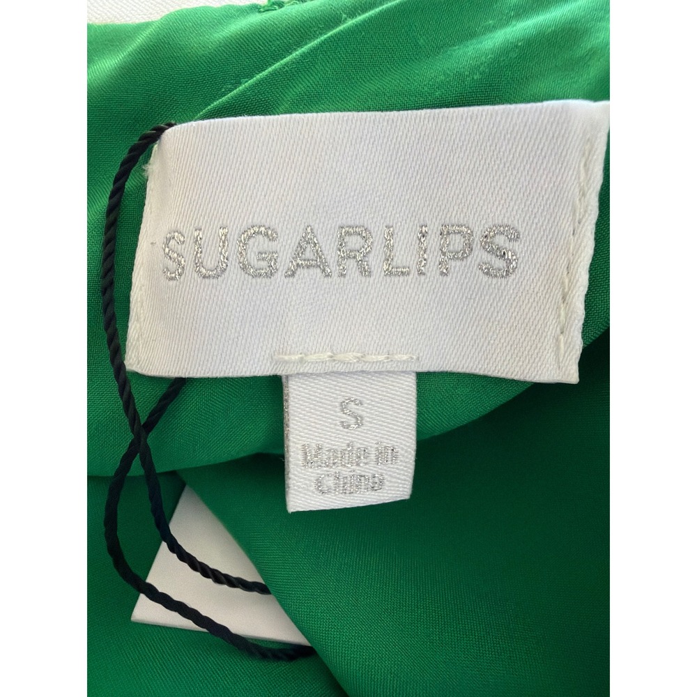 Sugarlips Shift Dress Womens S Kelly Green NWT Scallop Trim Square Neck Pockets - Picture 5 of 10